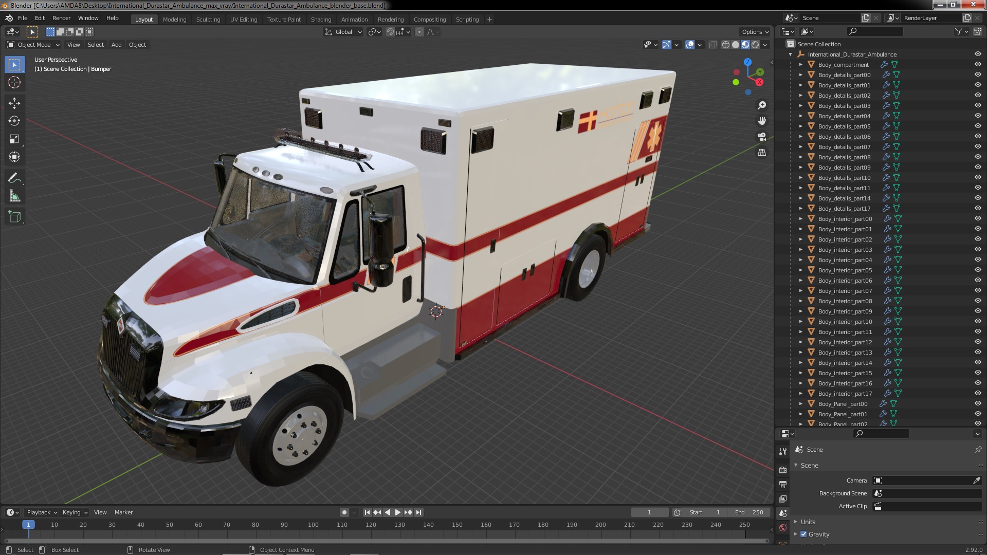 International Durastar Ambulance 3D