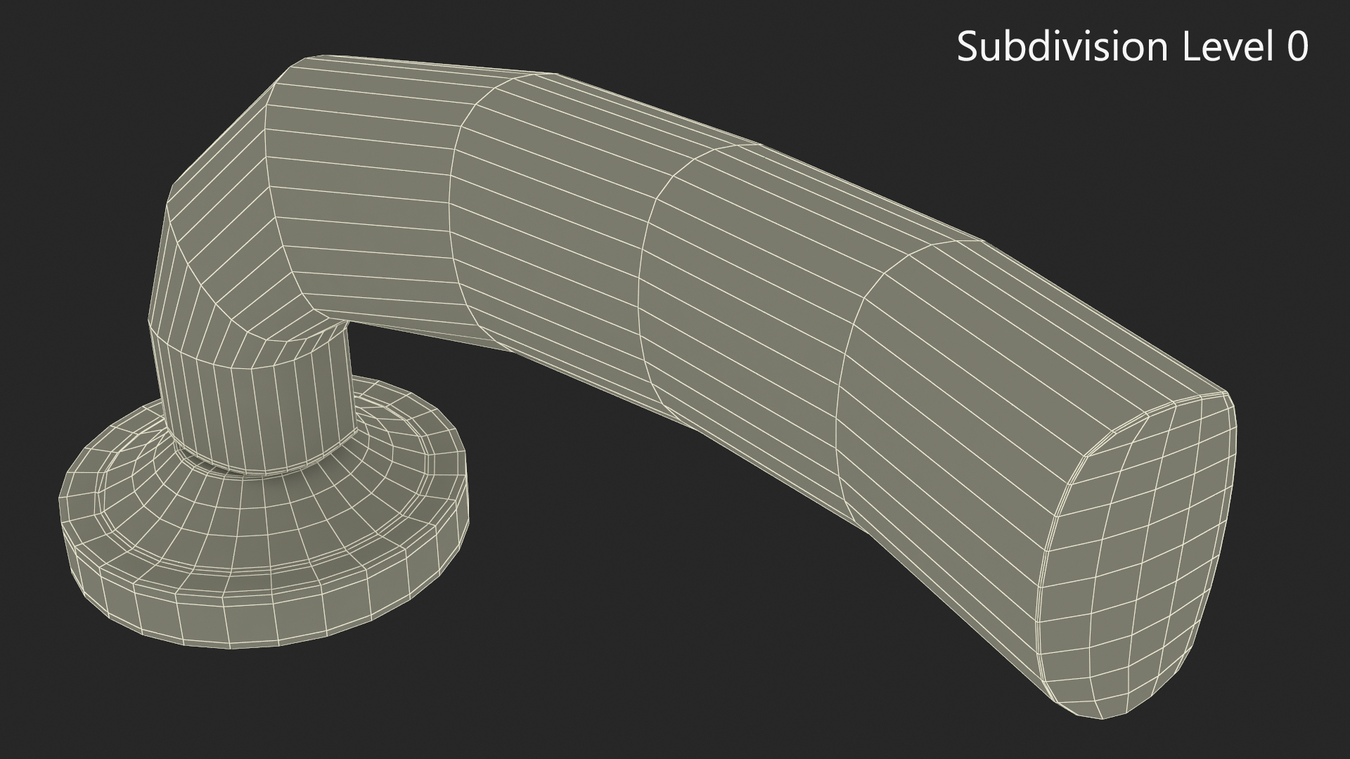 3D Door Handle Rotary Wave Gold model