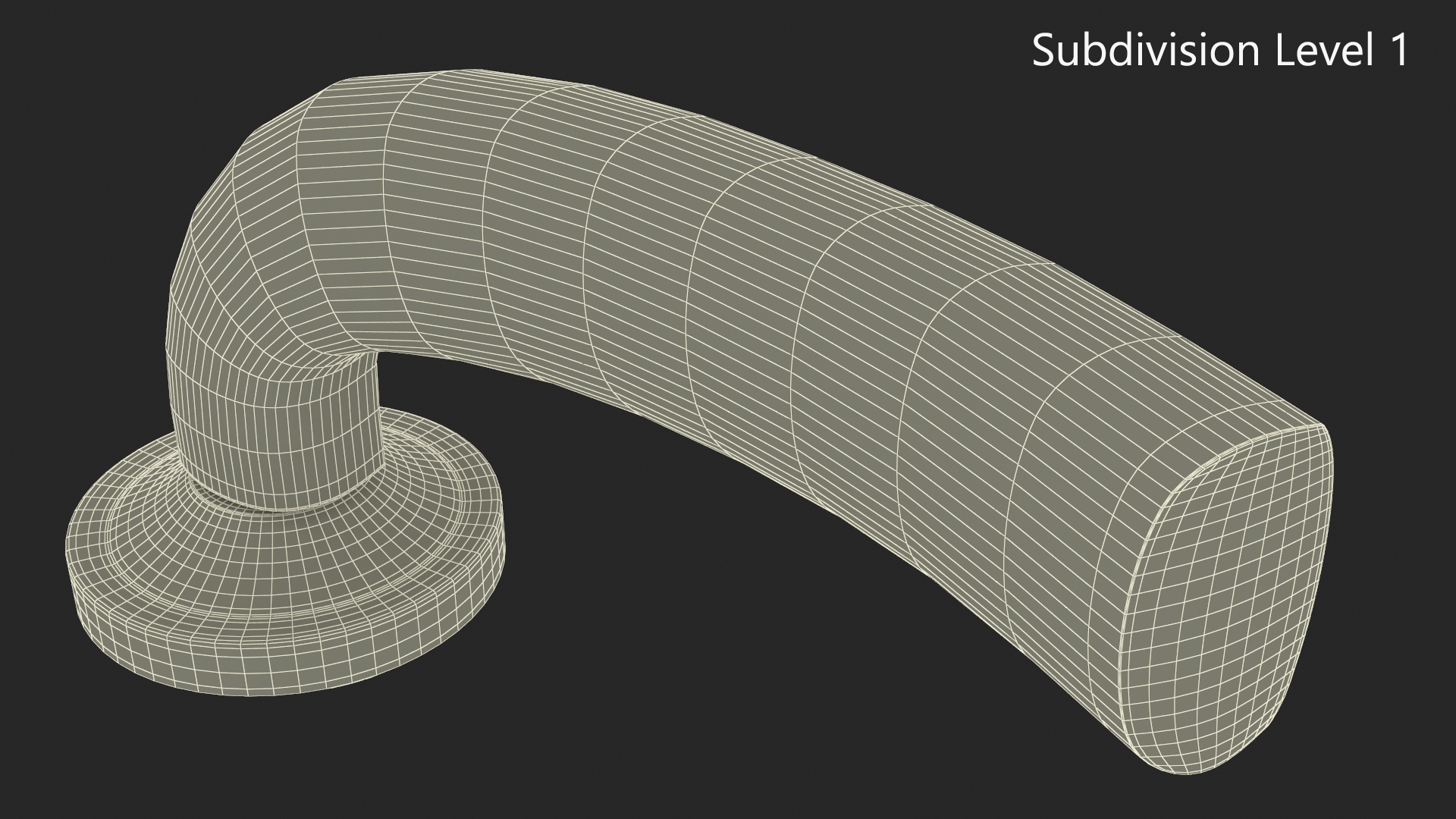 3D Door Handle Rotary Wave Gold model