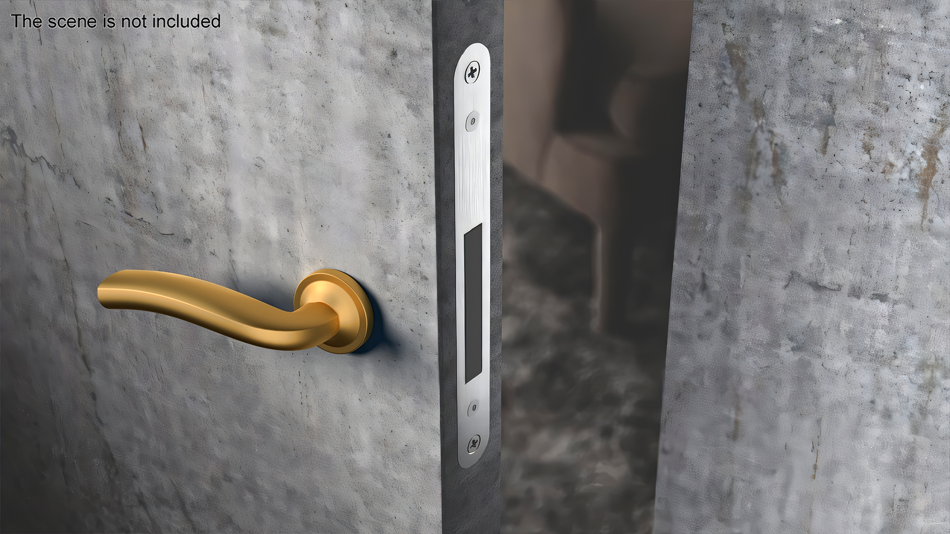 3D Door Handle Rotary Wave Gold model