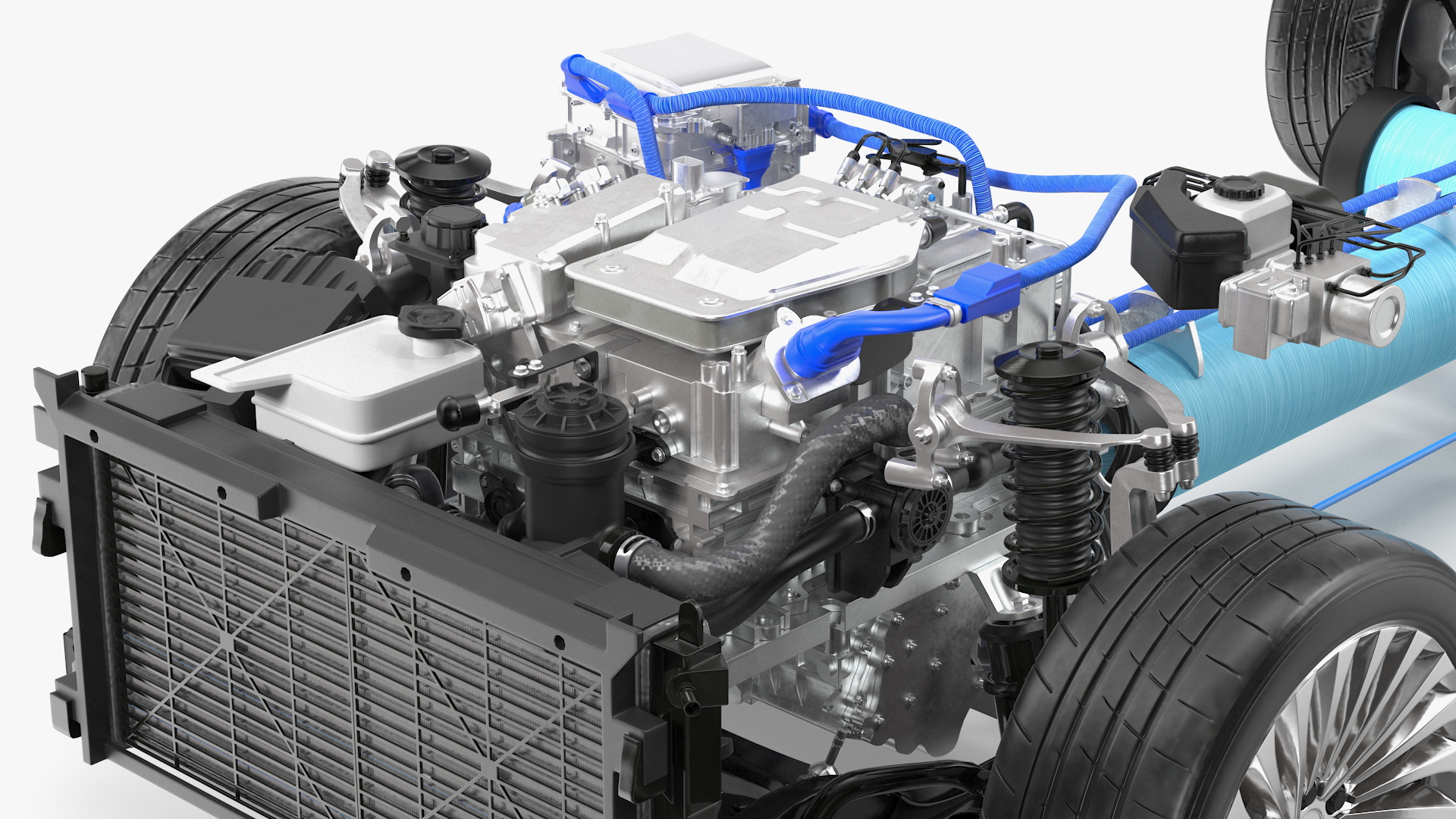3D Hydrogen Fuel Cell Vehicle Fully Detailed