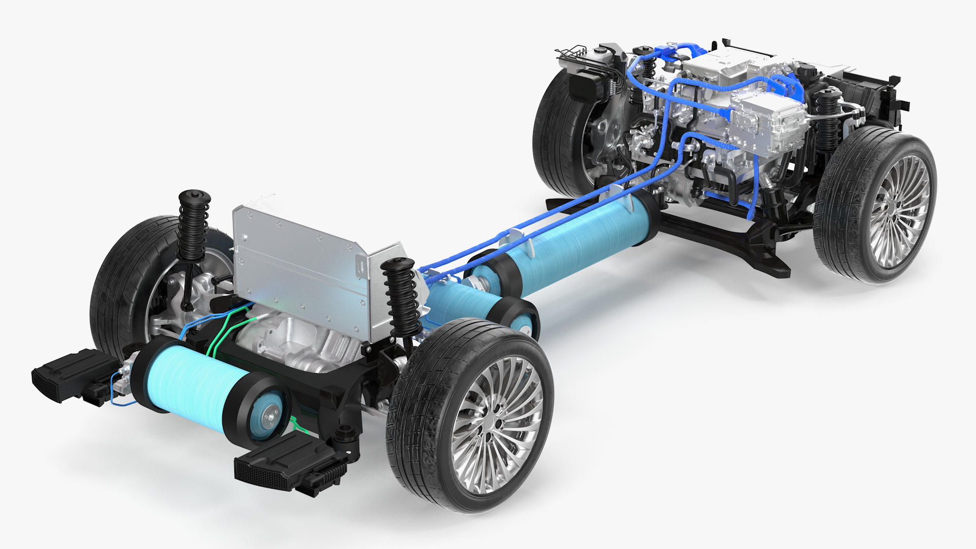 3D Hydrogen Fuel Cell Vehicle Fully Detailed