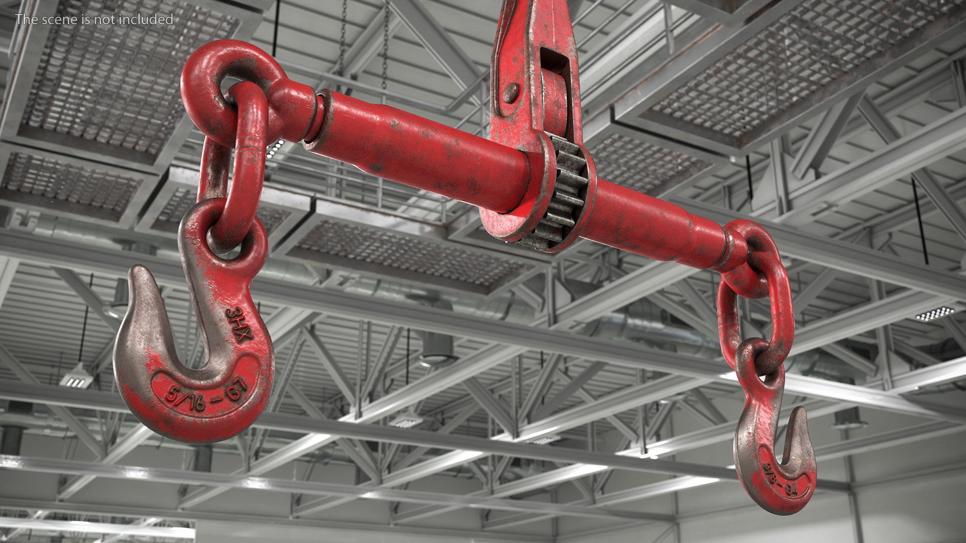 Worn Ratchet Coupling Device Red 3D