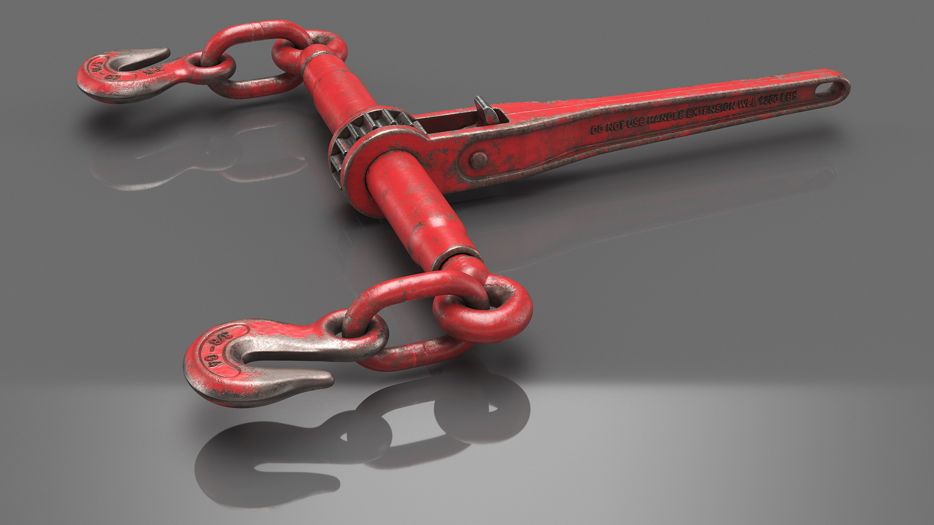 Worn Ratchet Coupling Device Red 3D