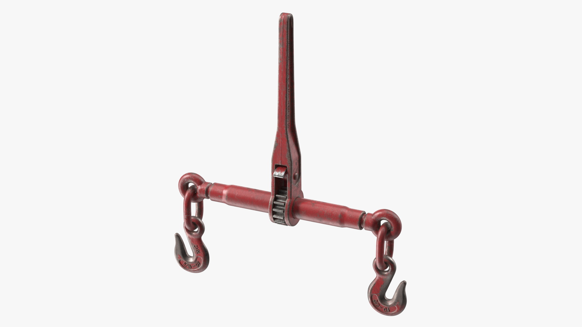 Worn Ratchet Coupling Device Red 3D
