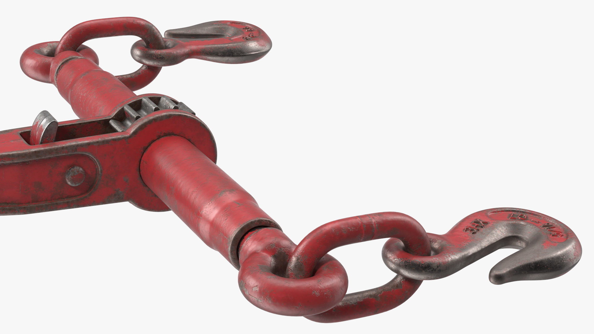 Worn Ratchet Coupling Device Red 3D