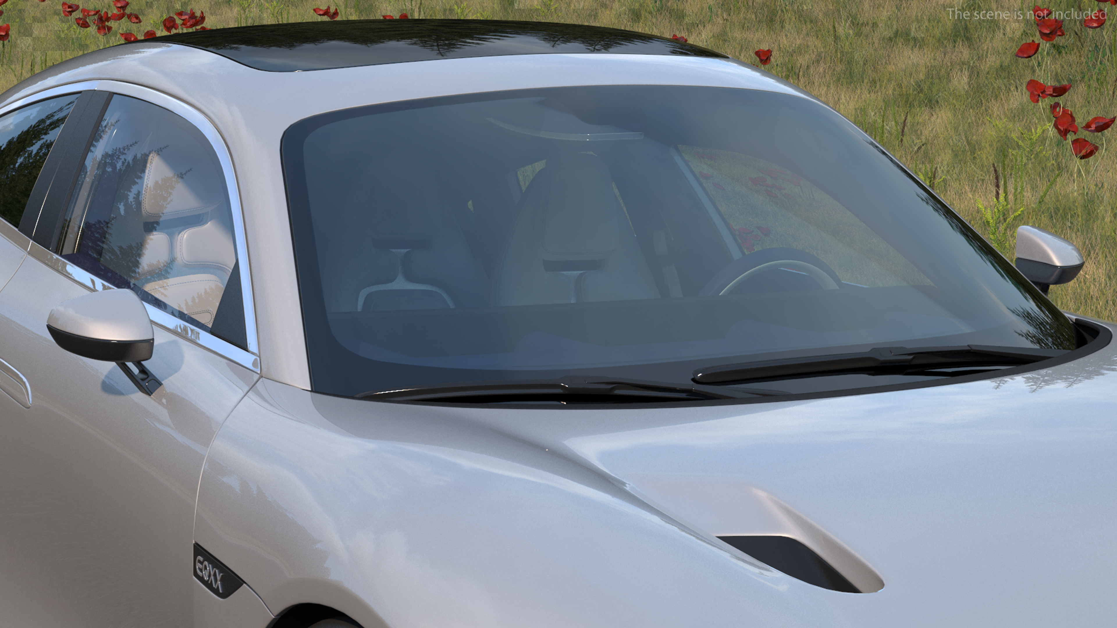 3D Mercedes Benz VISION EQXX Lights OFF Rigged model