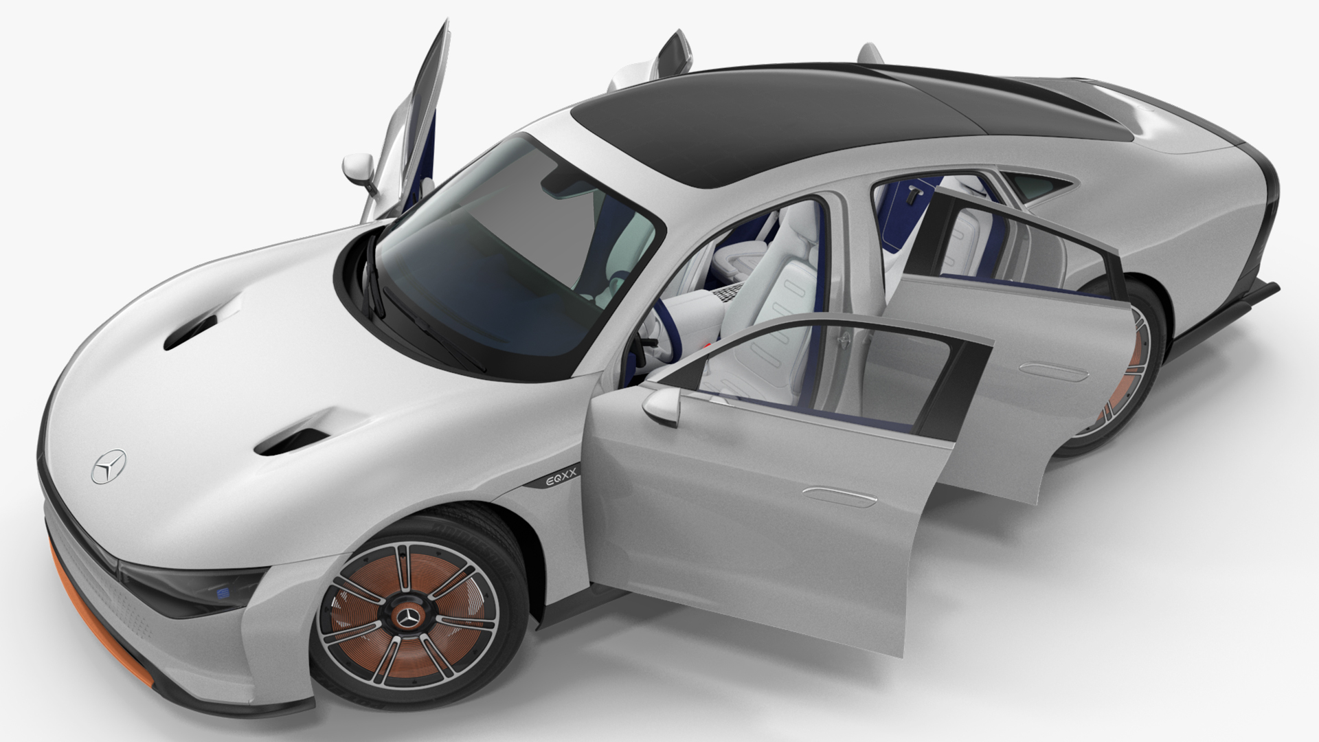3D Mercedes Benz VISION EQXX Lights OFF Rigged model