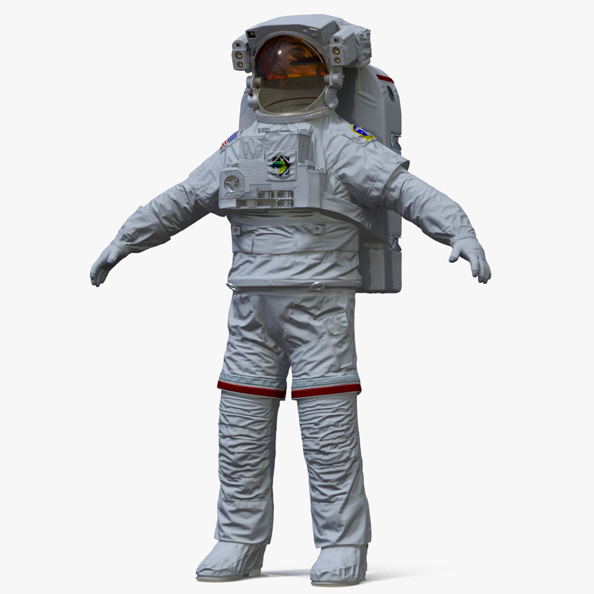 3D Spacesuit Extravehicular Mobility Unit EMU Rigged for Cinema 4D model