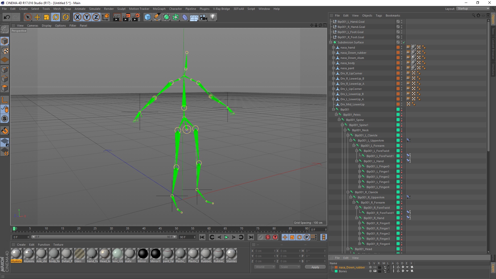 3D Spacesuit Extravehicular Mobility Unit EMU Rigged for Cinema 4D model