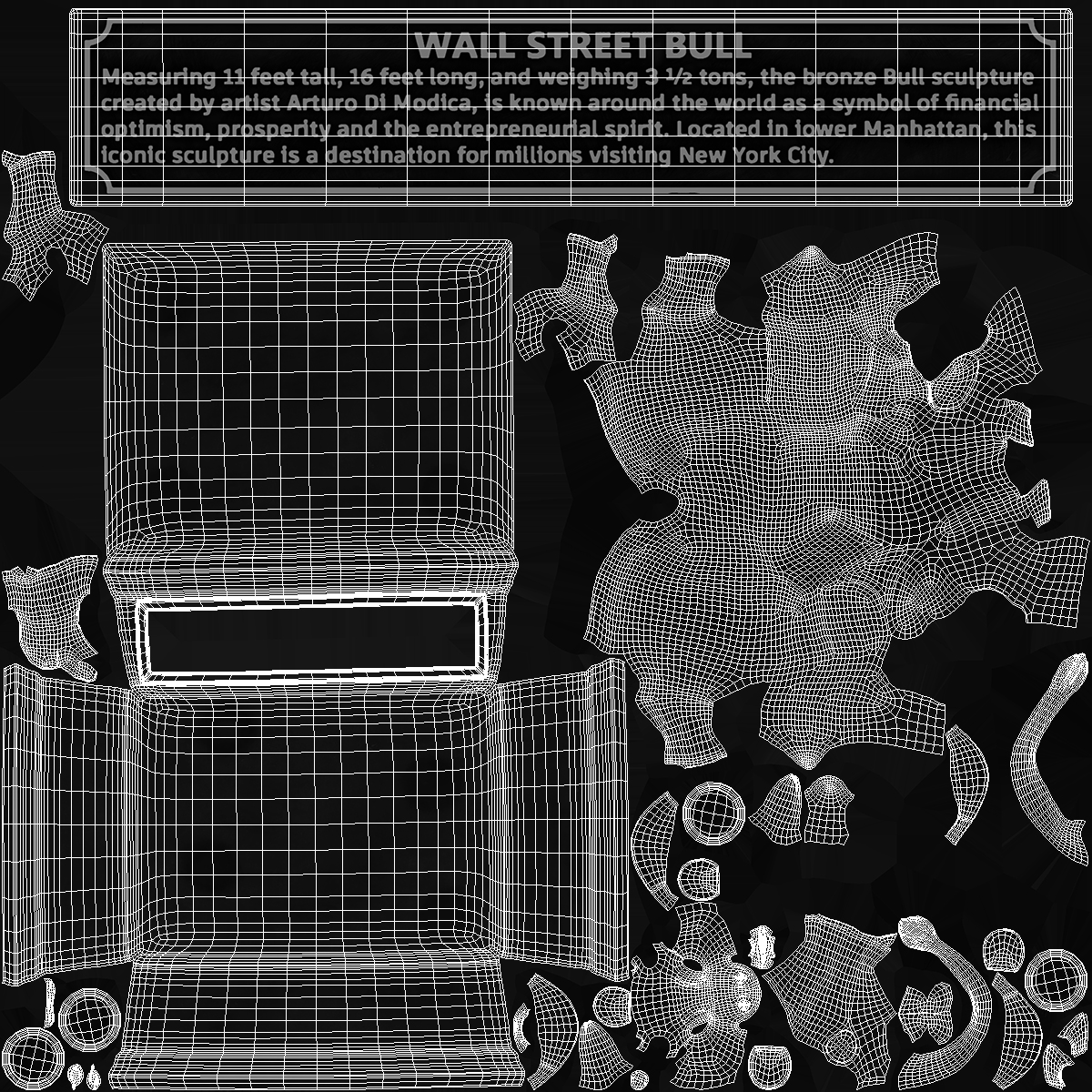3D model Silver Wall Street Bull on Pedestal