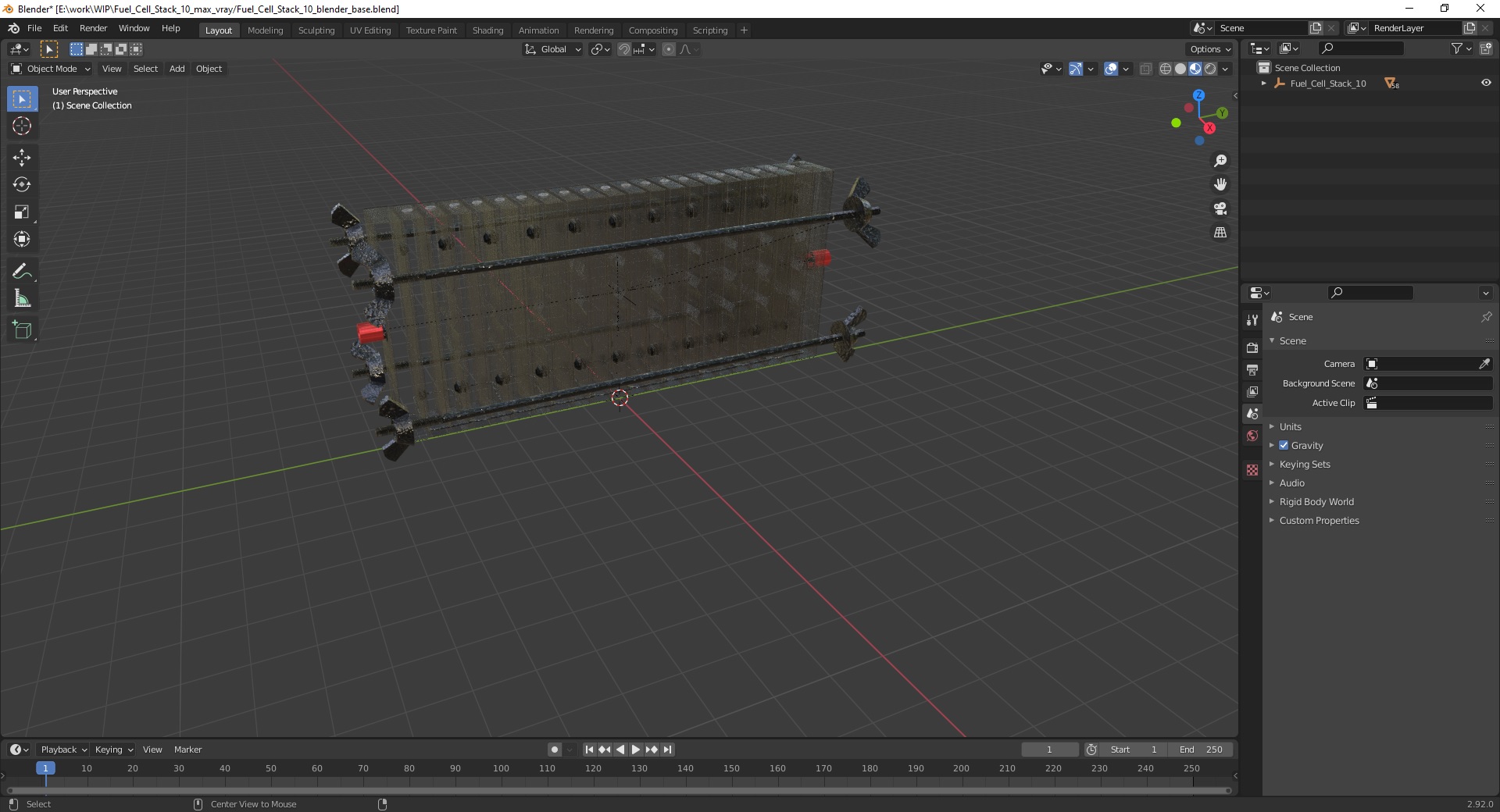 3D Fuel Cell Stack 10 model