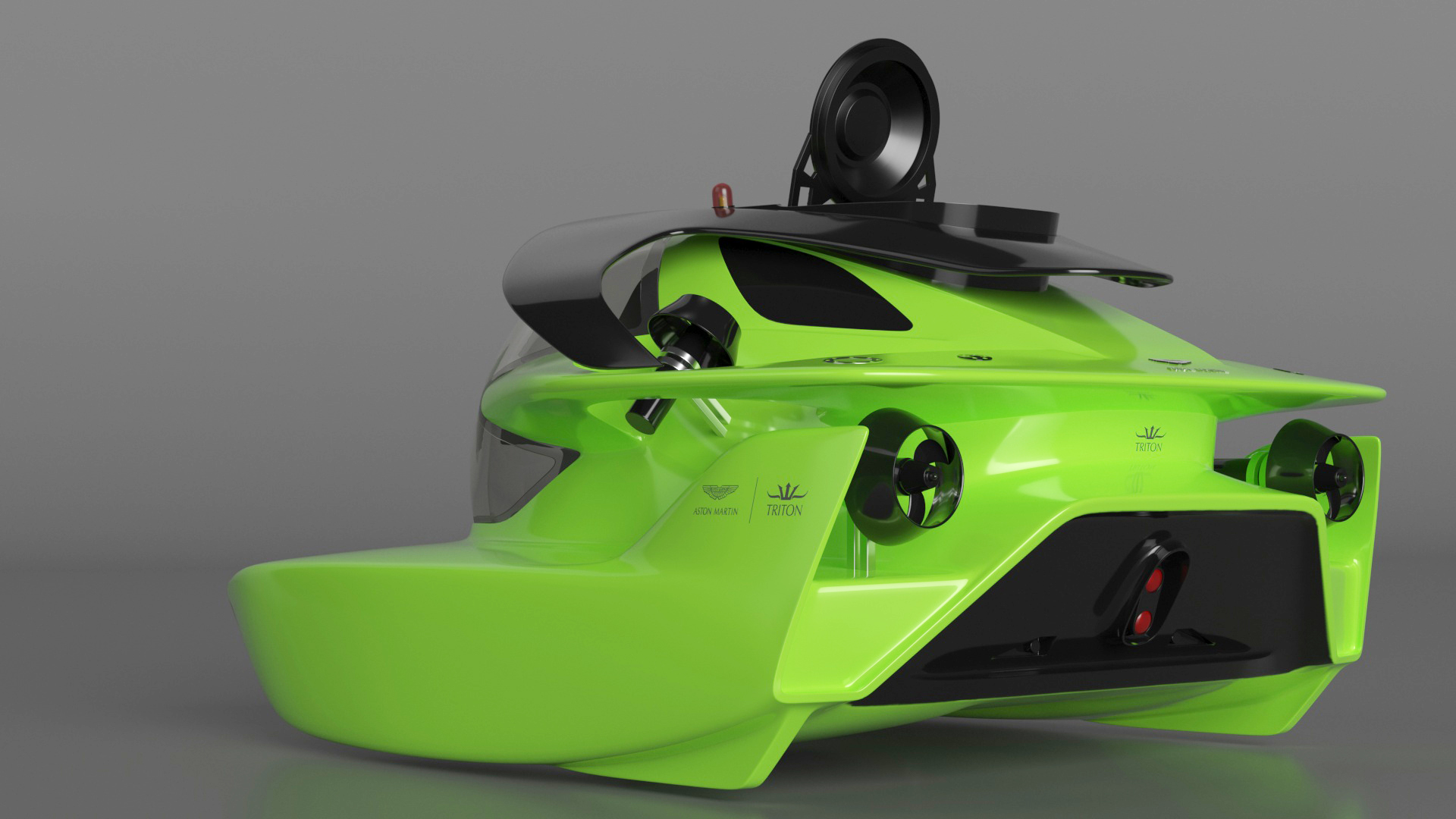 Aston Martin Luxurious Personal Submarine Rigged Green 3D model