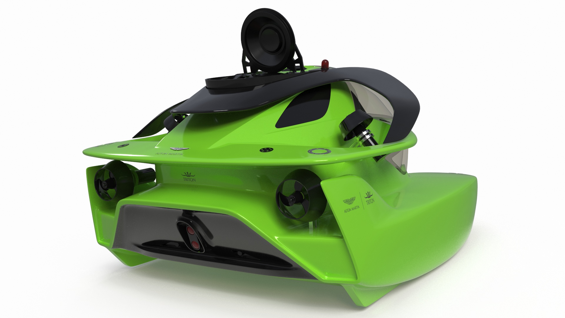Aston Martin Luxurious Personal Submarine Rigged Green 3D model