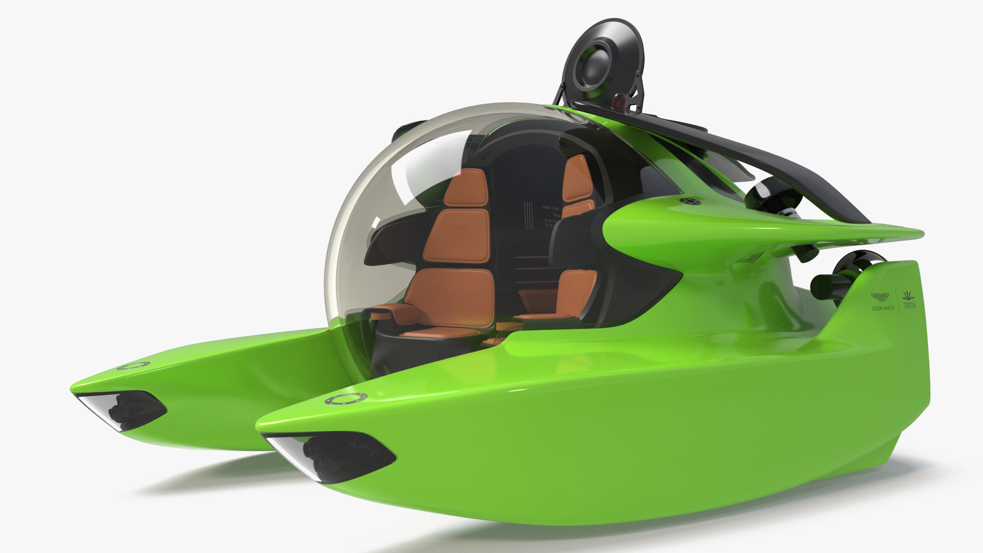 Aston Martin Luxurious Personal Submarine Rigged Green 3D model