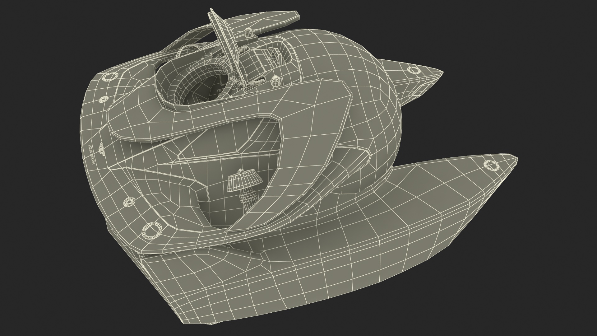 Aston Martin Luxurious Personal Submarine Rigged Green 3D model