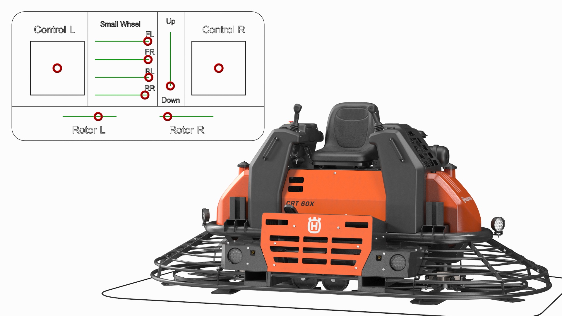 CRT 60X Power Trowel Husqvarna Rigged 3D
