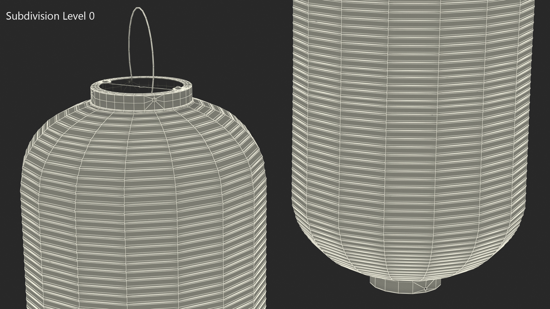 Red Decorative Hanging Japanese Lantern 3D model