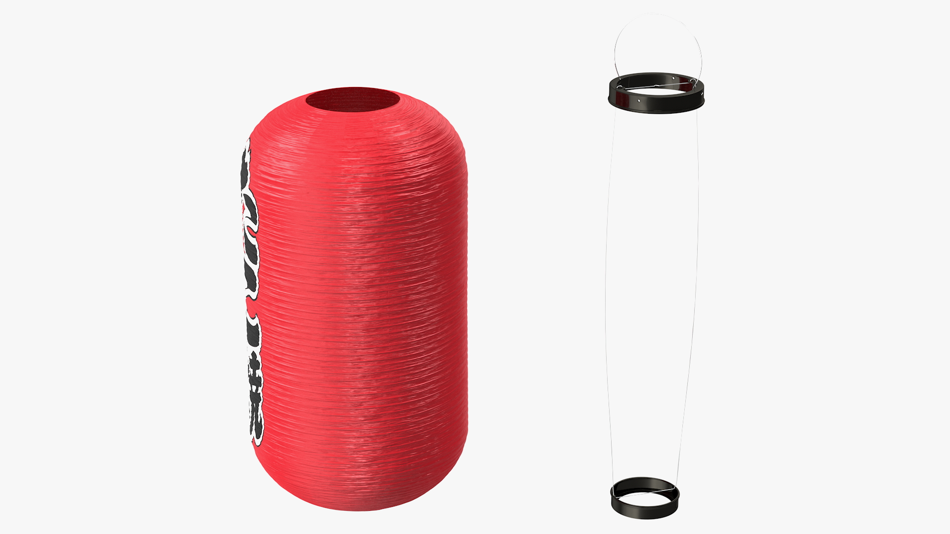Red Decorative Hanging Japanese Lantern 3D model