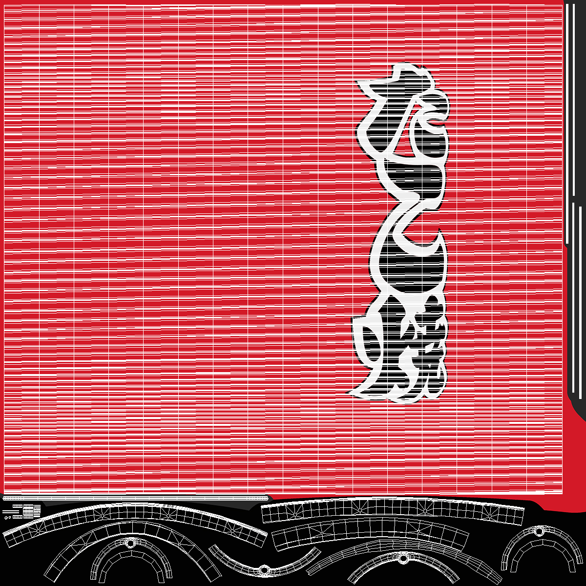 Red Decorative Hanging Japanese Lantern 3D model