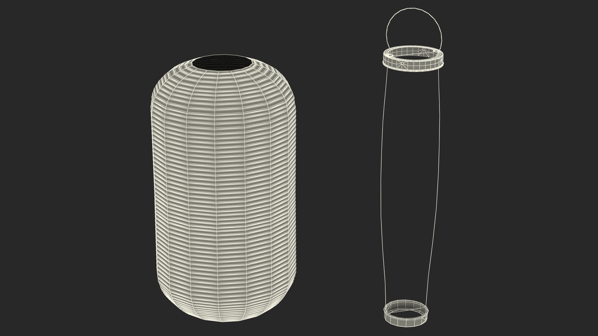 Red Decorative Hanging Japanese Lantern 3D model