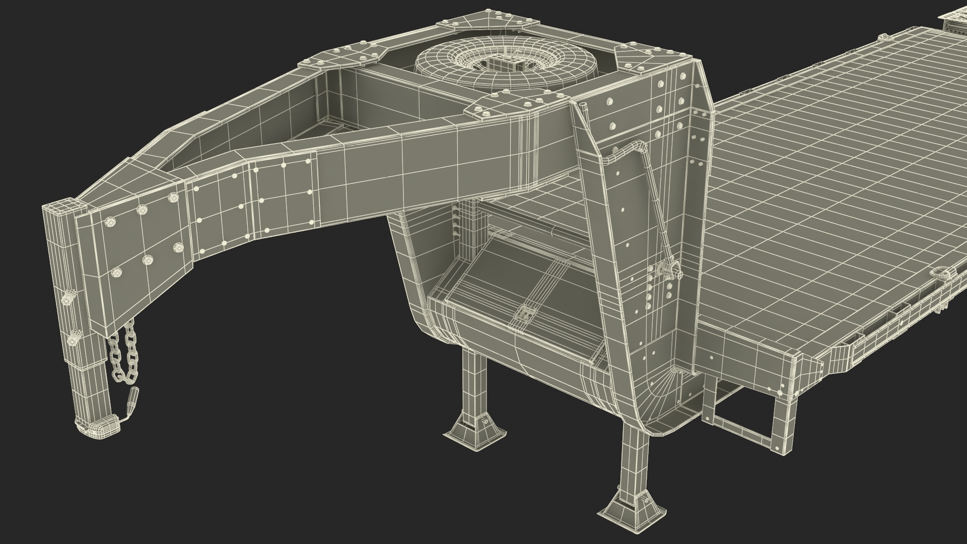 3D Gooseneck Hauler Pickup Trailer