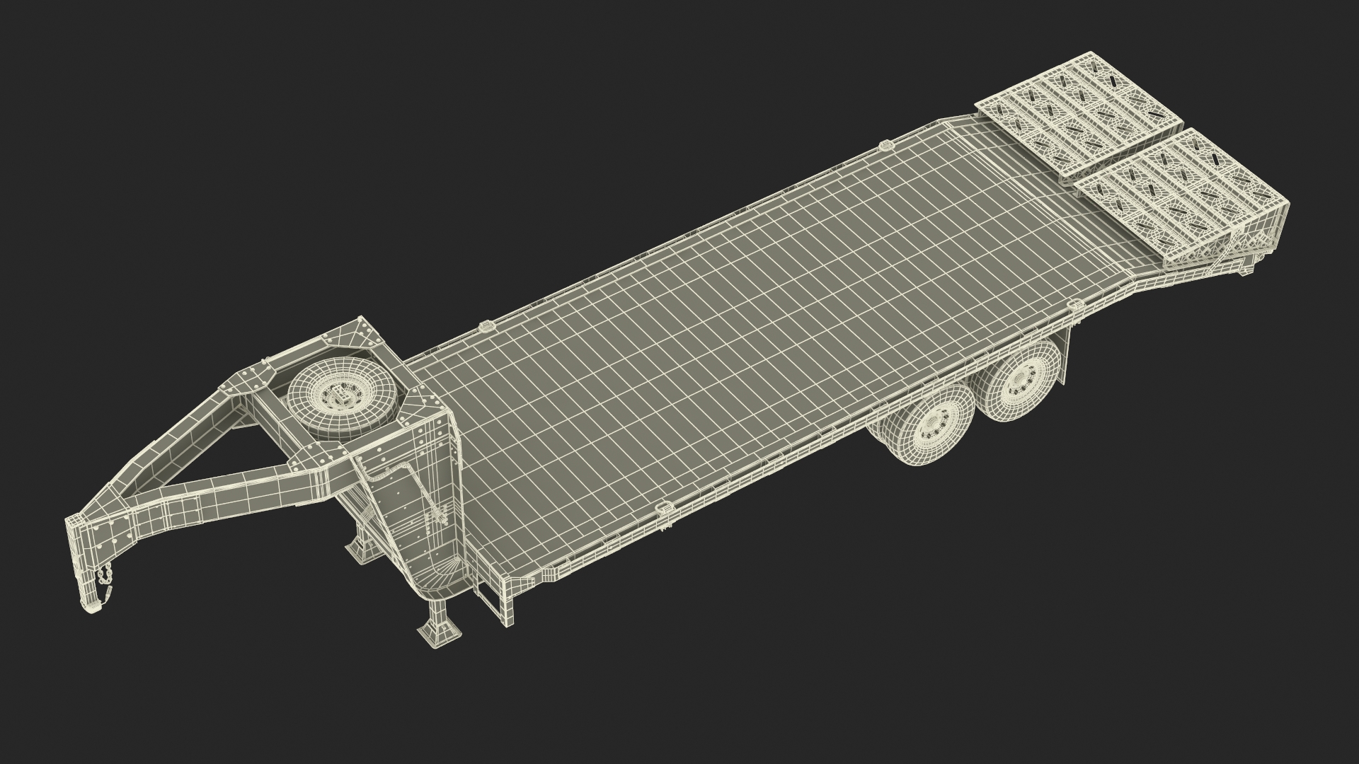 3D Gooseneck Hauler Pickup Trailer