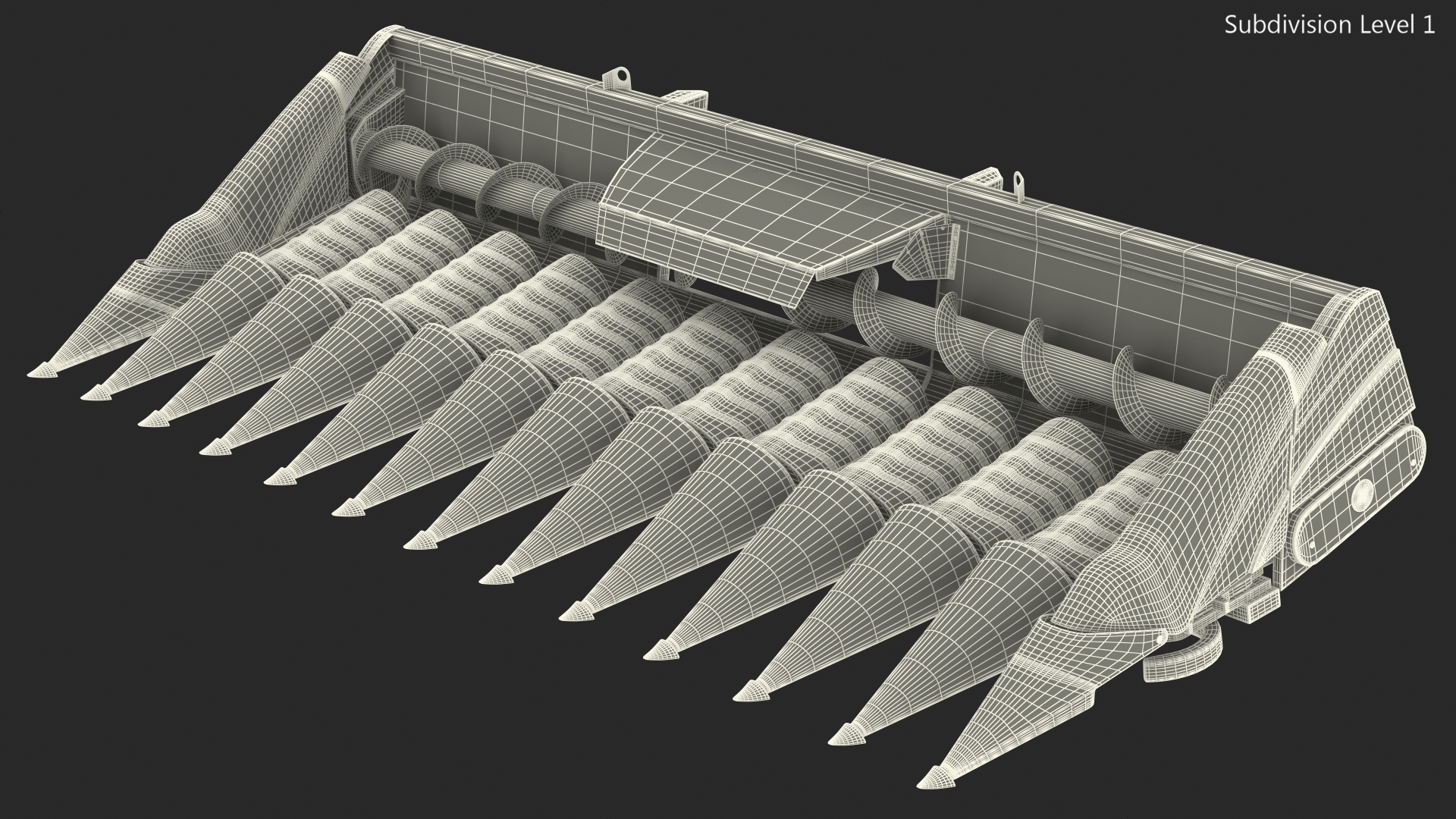 3D model Rigid Corn Header 12 Rows New Holland Agriculture 980CR