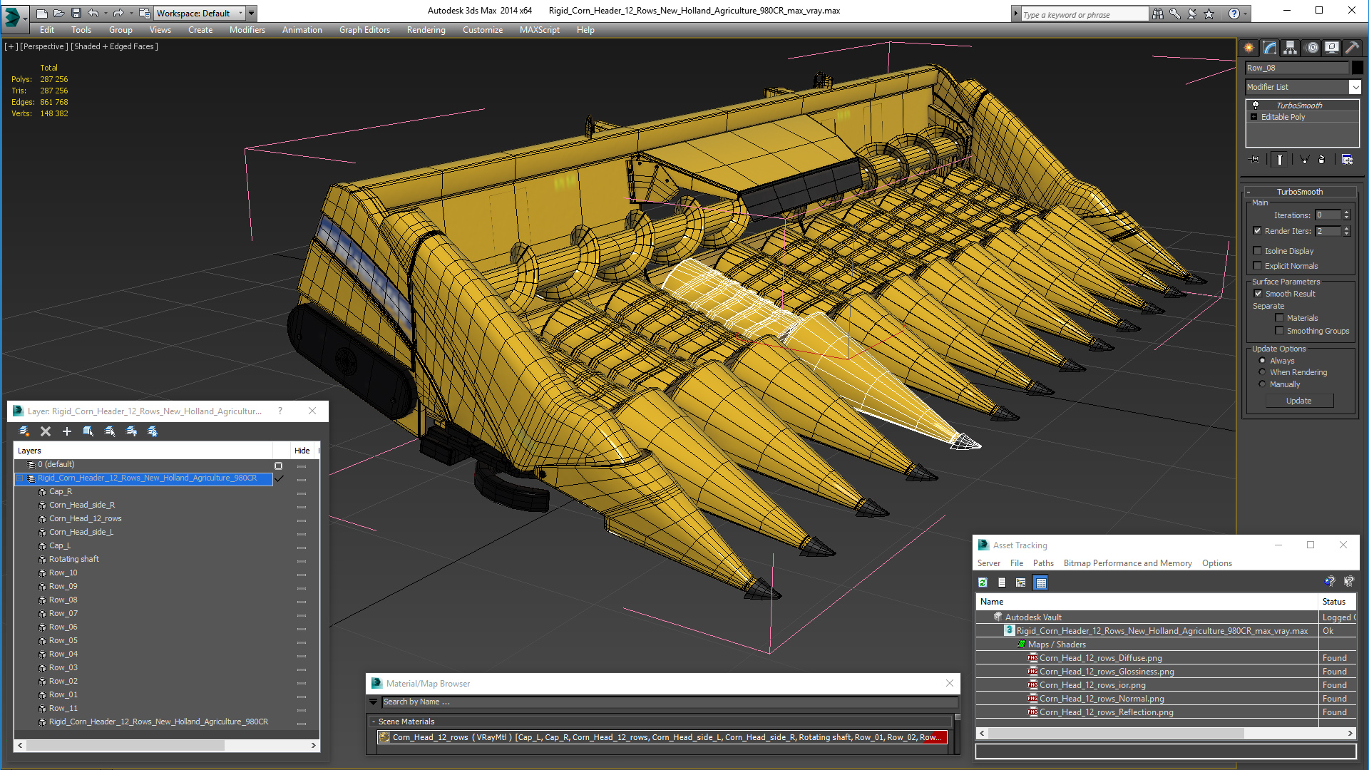 3D model Rigid Corn Header 12 Rows New Holland Agriculture 980CR