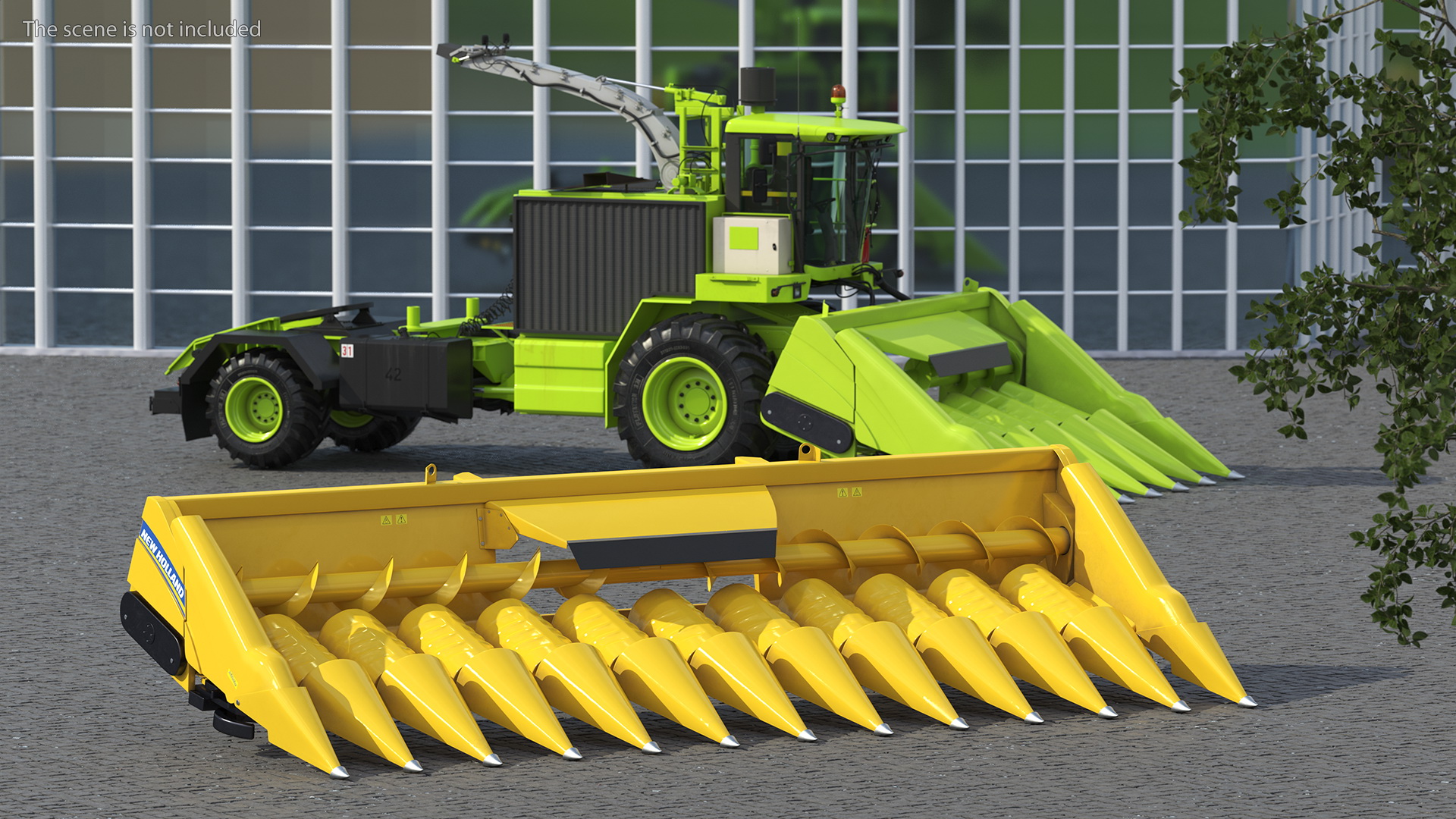 3D model Rigid Corn Header 12 Rows New Holland Agriculture 980CR