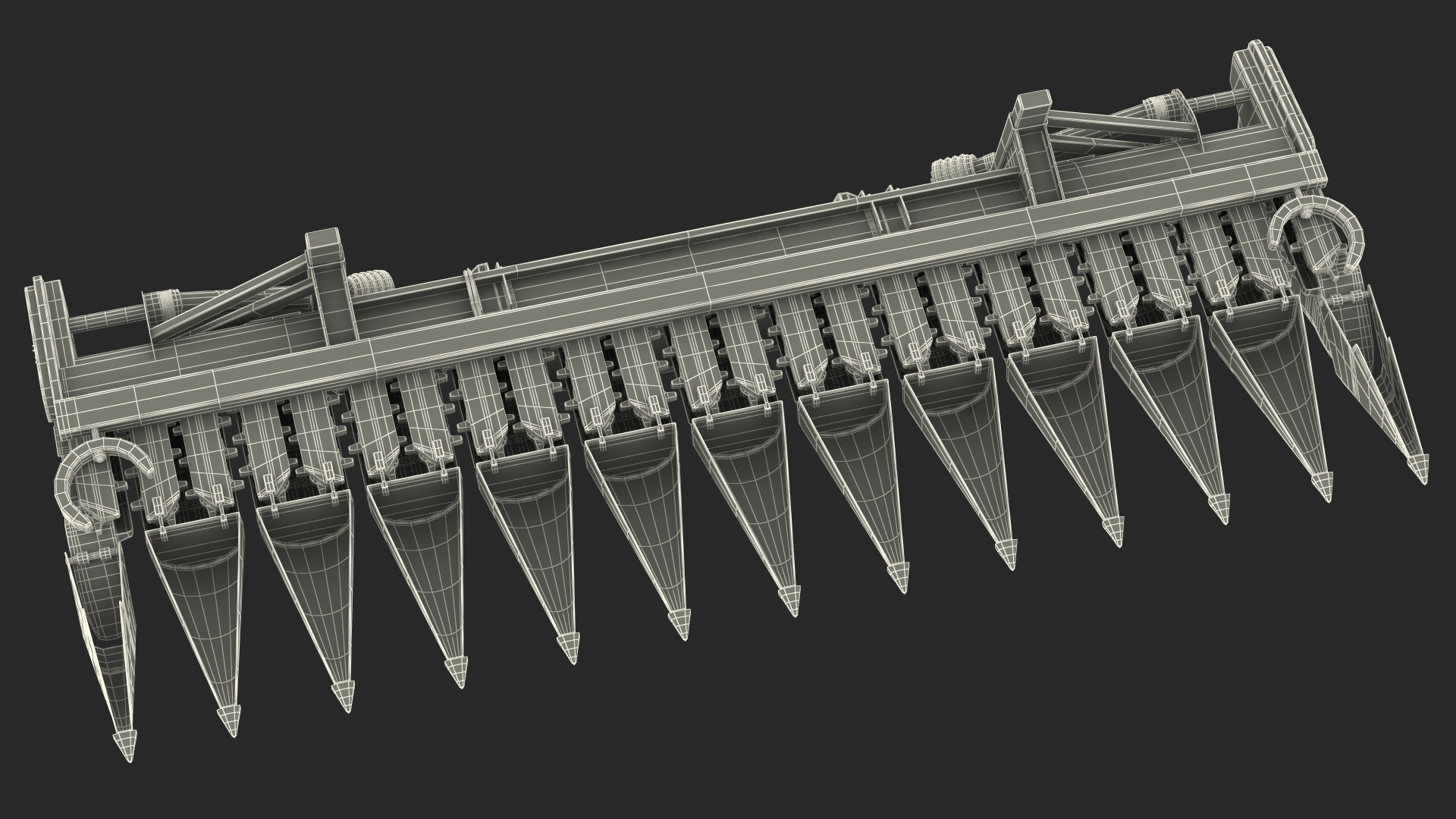 3D model Rigid Corn Header 12 Rows New Holland Agriculture 980CR