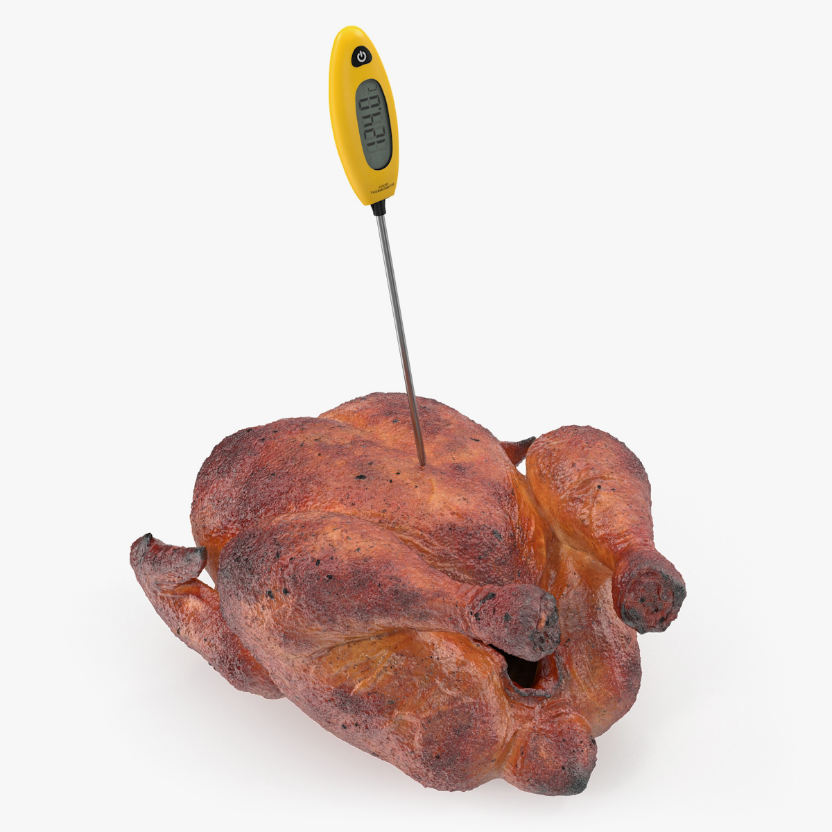 Cooking Thermometer with Roasted Turkey 3D Model