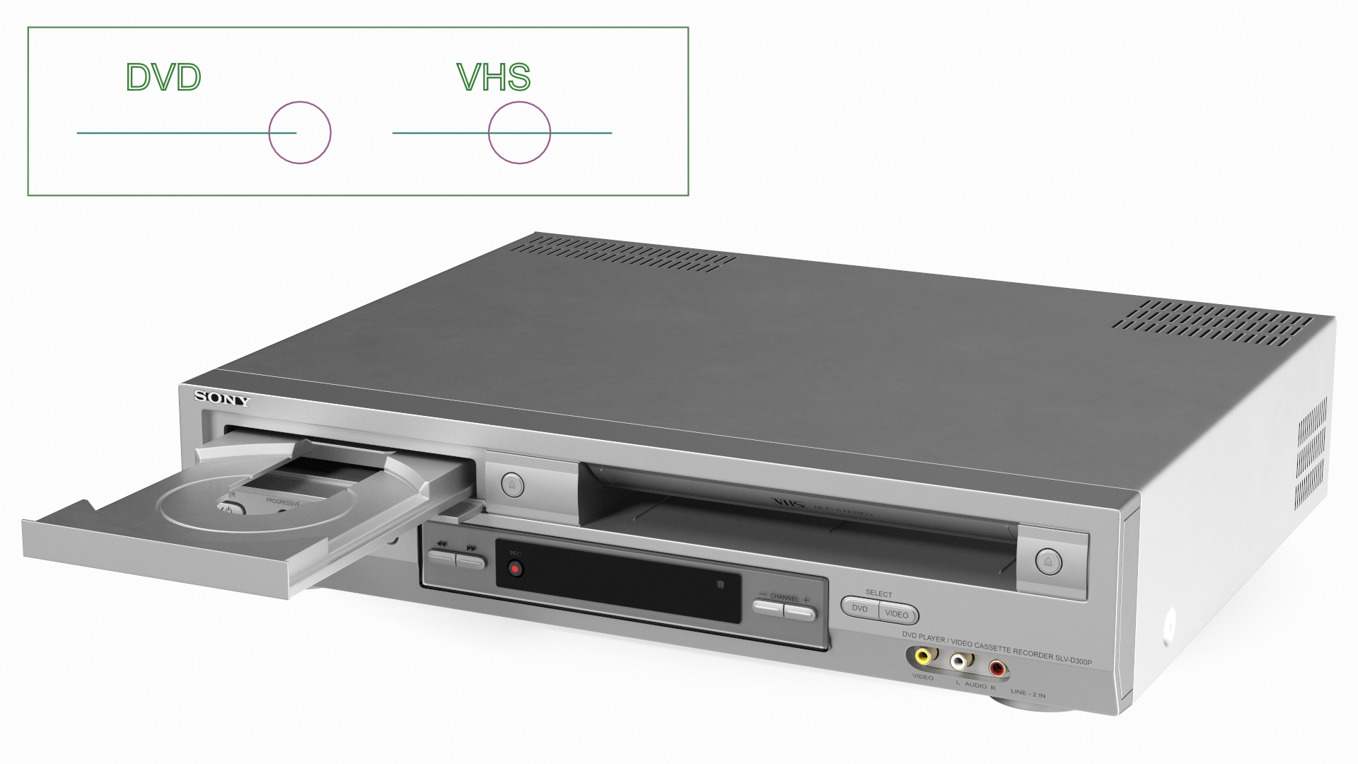Sony SLV D300P Combo Player Video Cassette Recorder OFF Rigged 3D