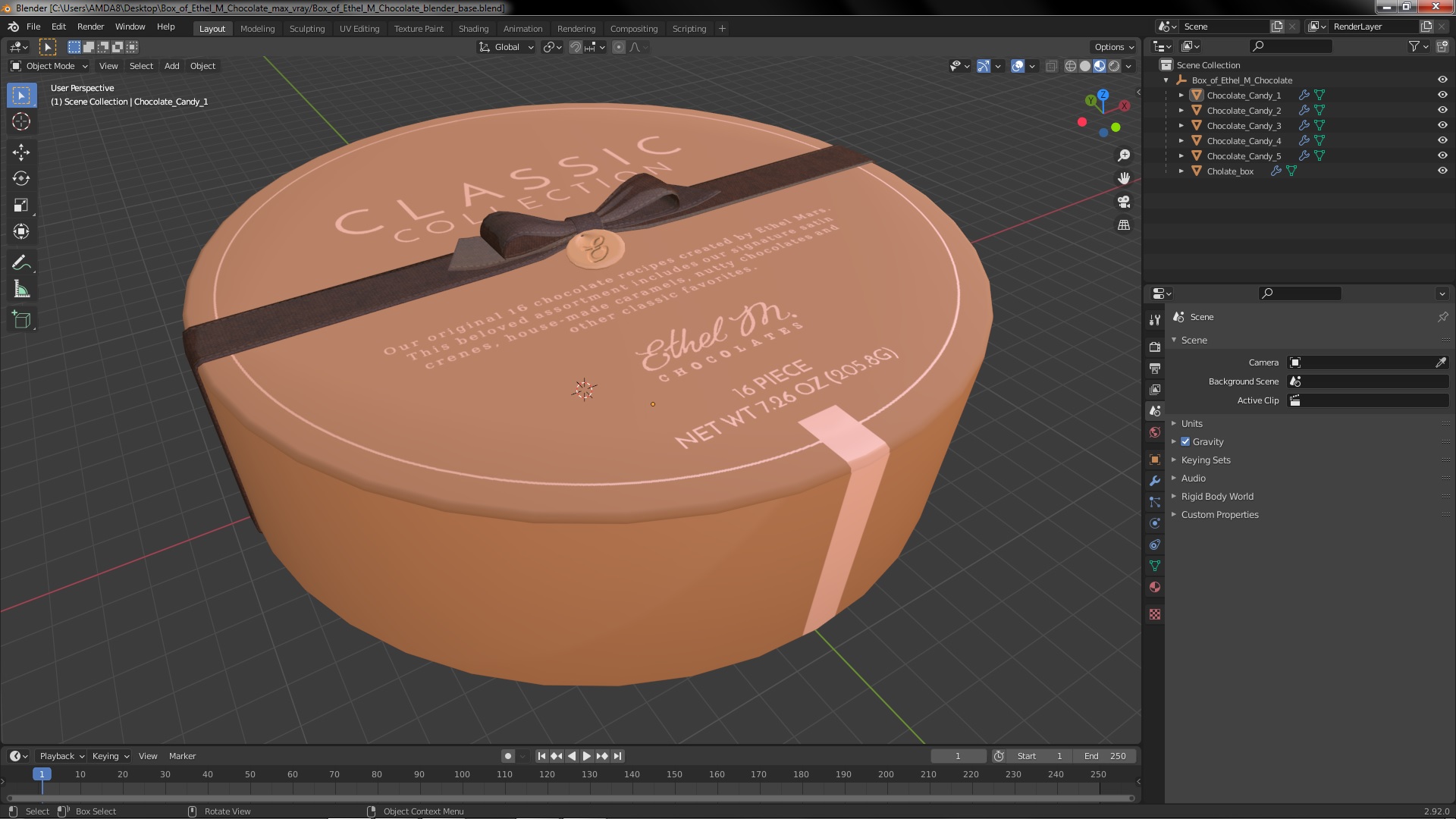 Box of Ethel M Chocolate 3D model