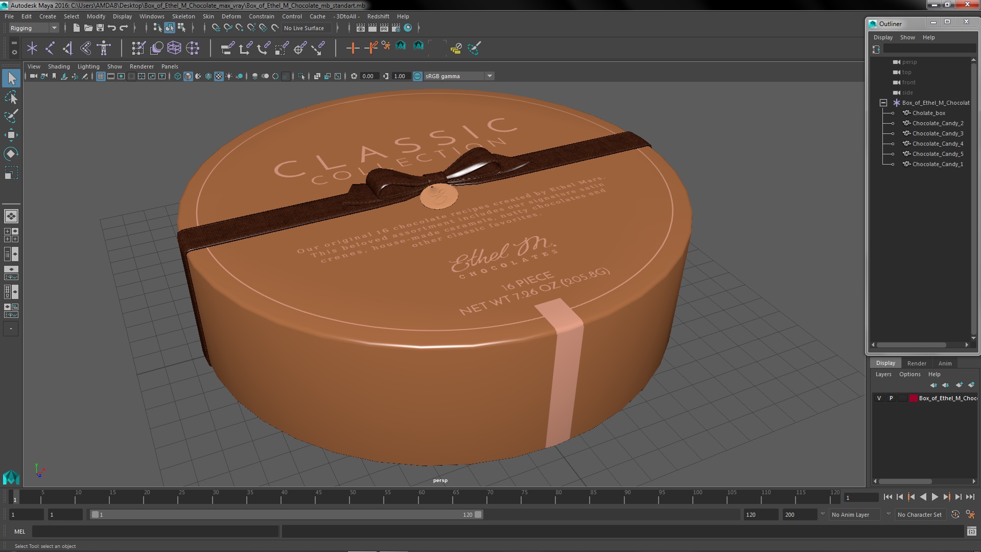 Box of Ethel M Chocolate 3D model