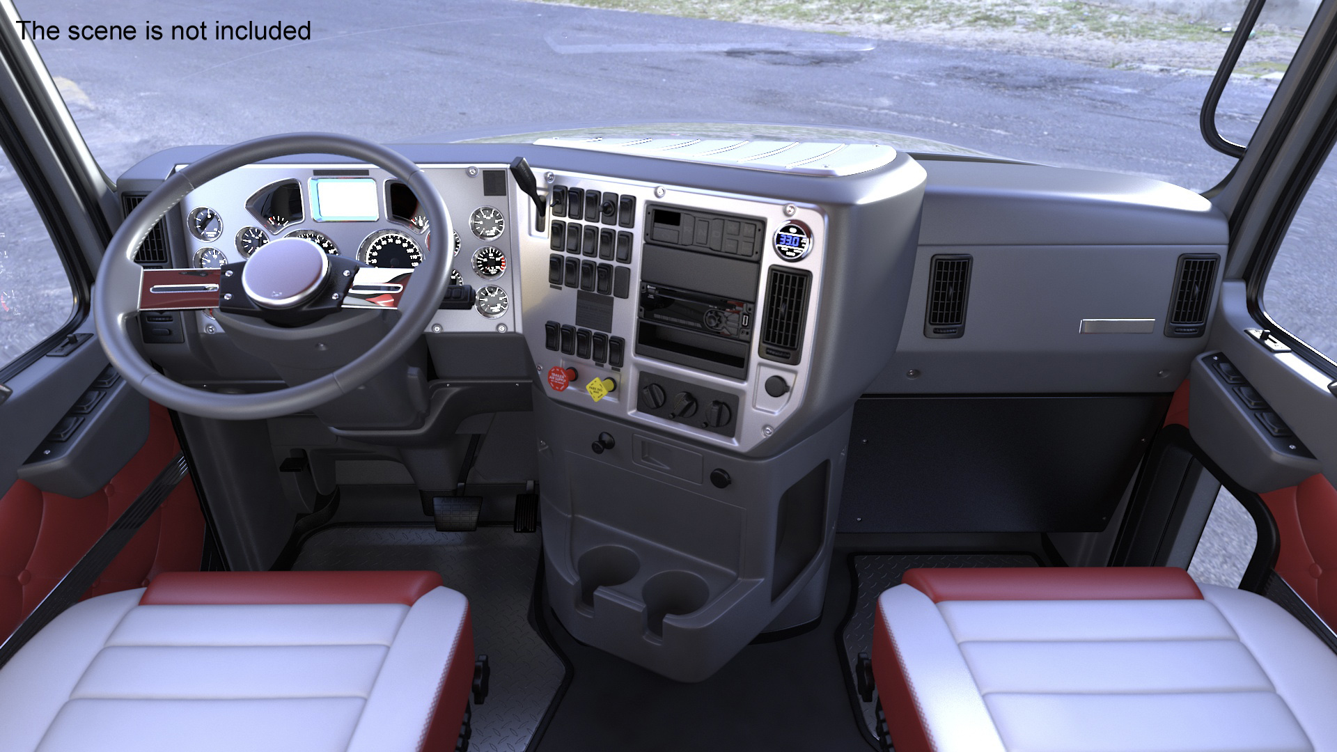 3D Freight Truck with LNG Semi Trailer Gas Tank Rigged