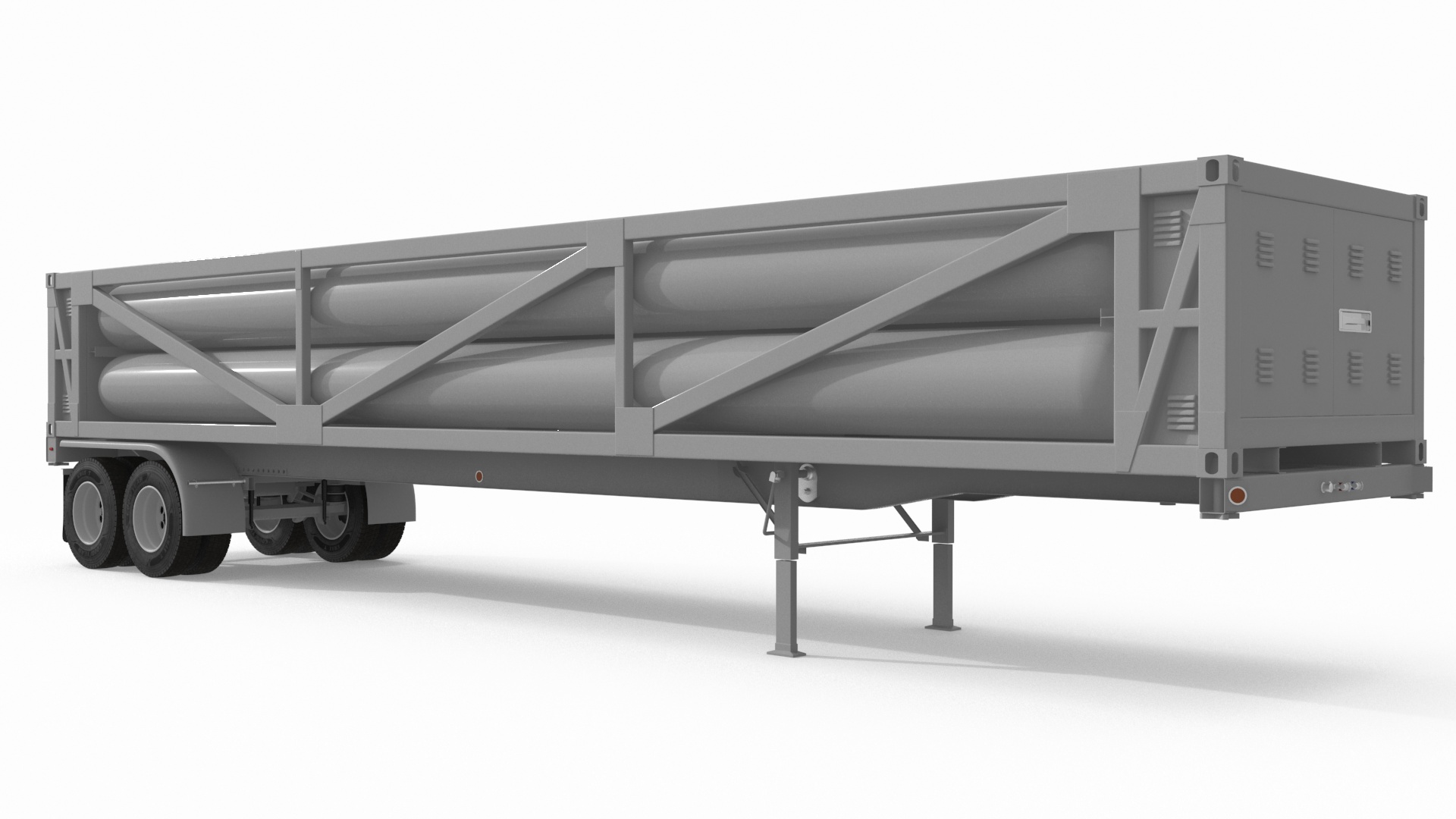 3D Freight Truck with LNG Semi Trailer Gas Tank Rigged