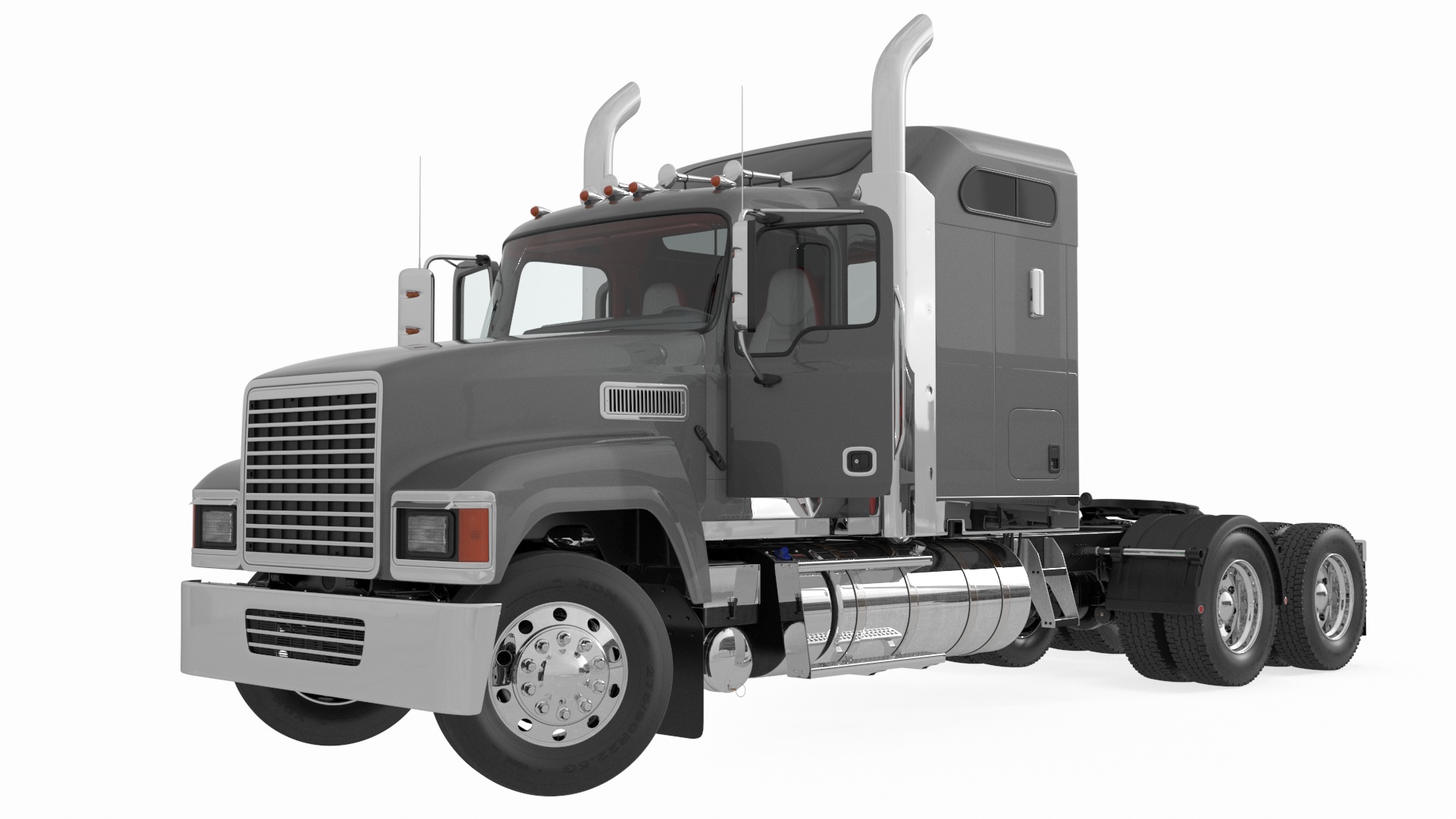 3D Freight Truck with LNG Semi Trailer Gas Tank Rigged