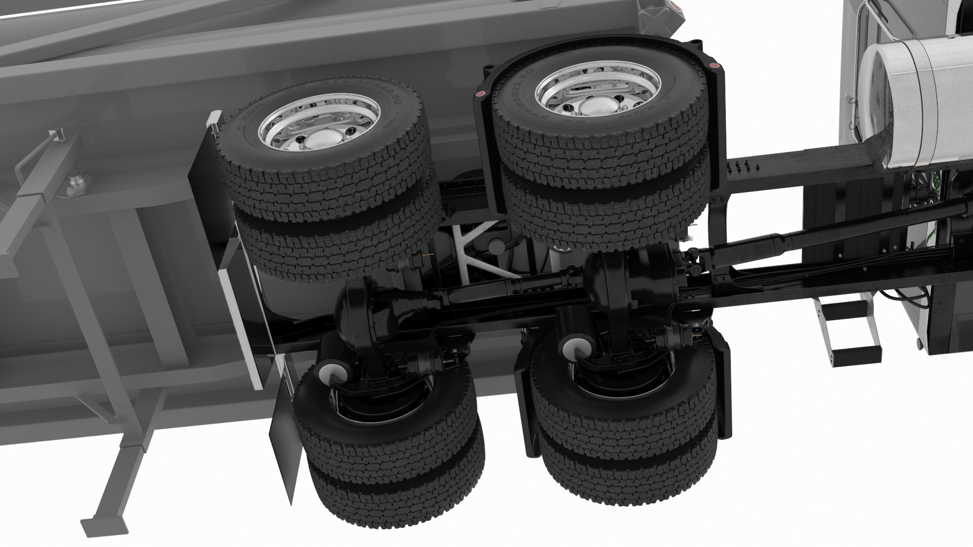 3D Freight Truck with LNG Semi Trailer Gas Tank Rigged