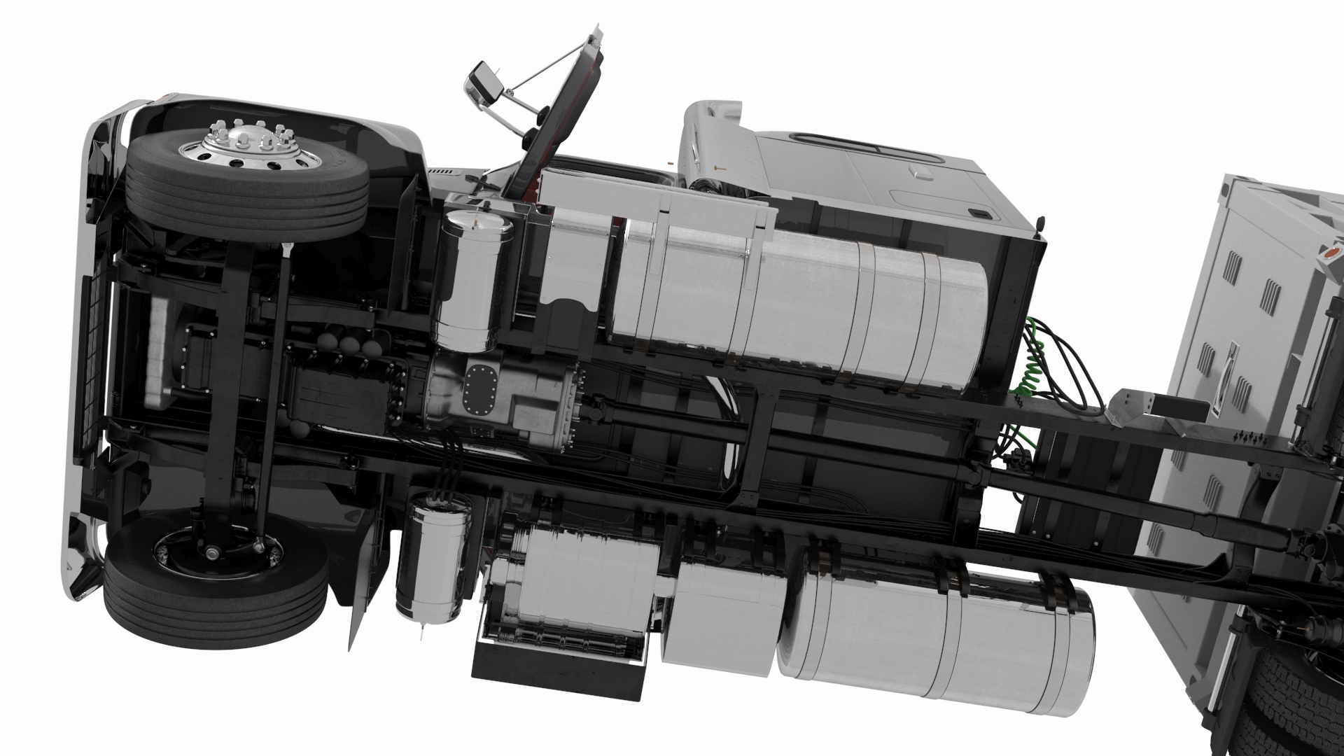 3D Freight Truck with LNG Semi Trailer Gas Tank Rigged