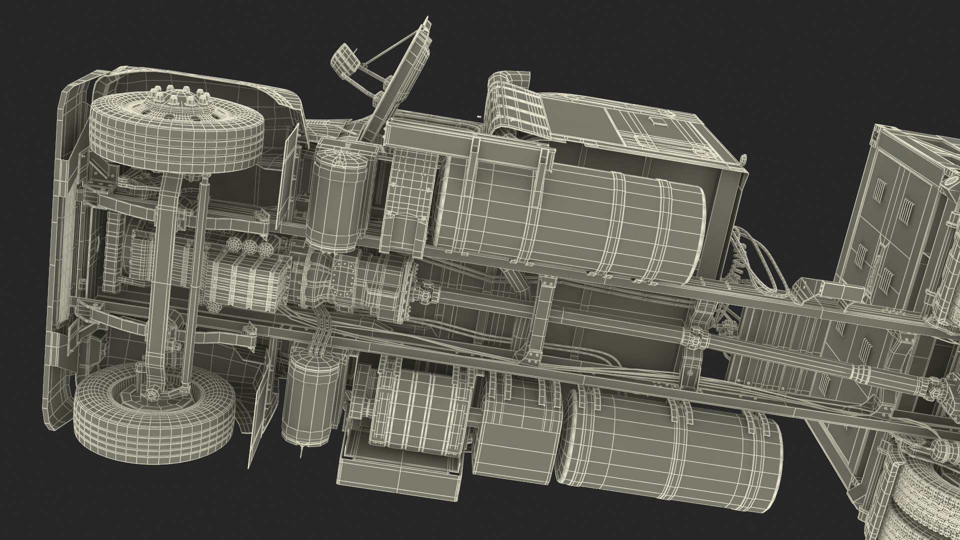 3D Freight Truck with LNG Semi Trailer Gas Tank Rigged