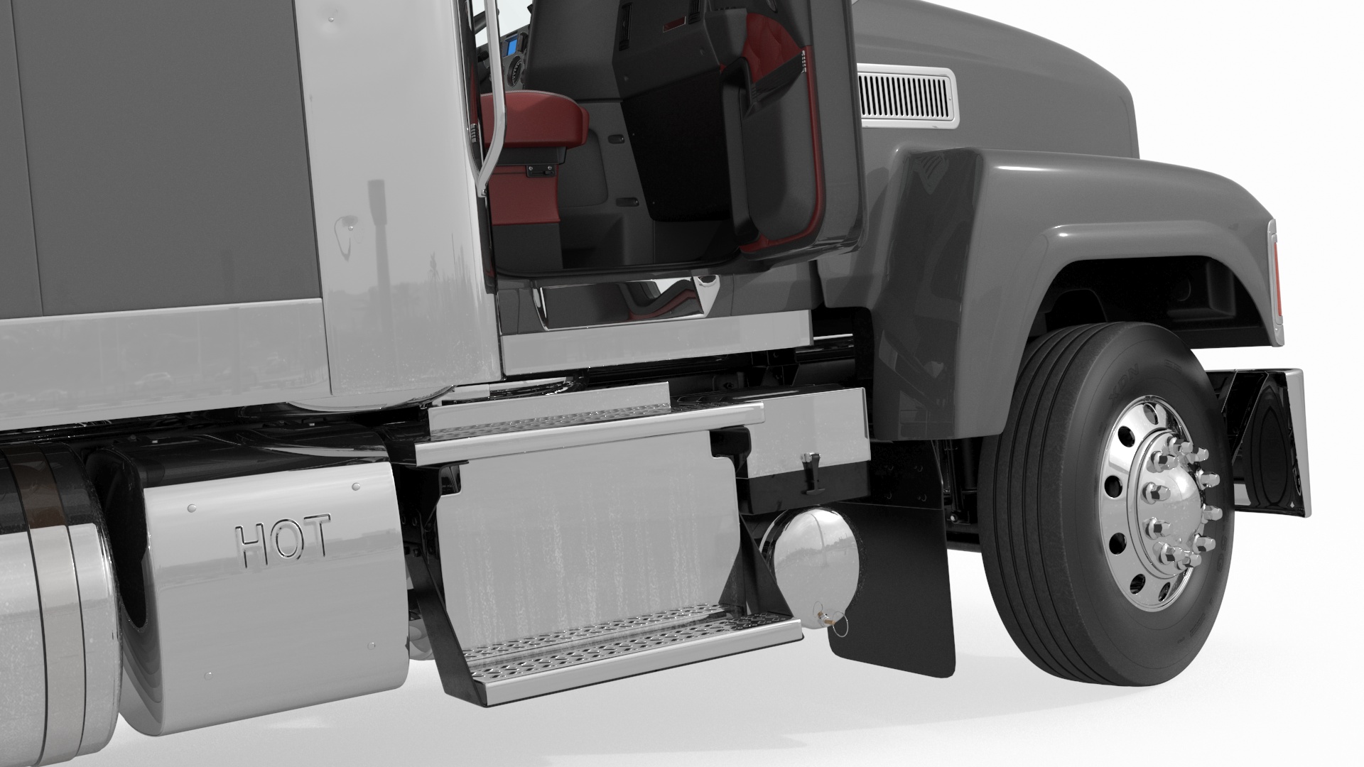 3D Freight Truck with LNG Semi Trailer Gas Tank Rigged