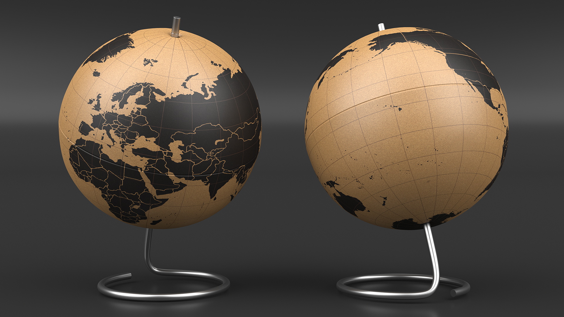 3D World Travel Cork Globe model