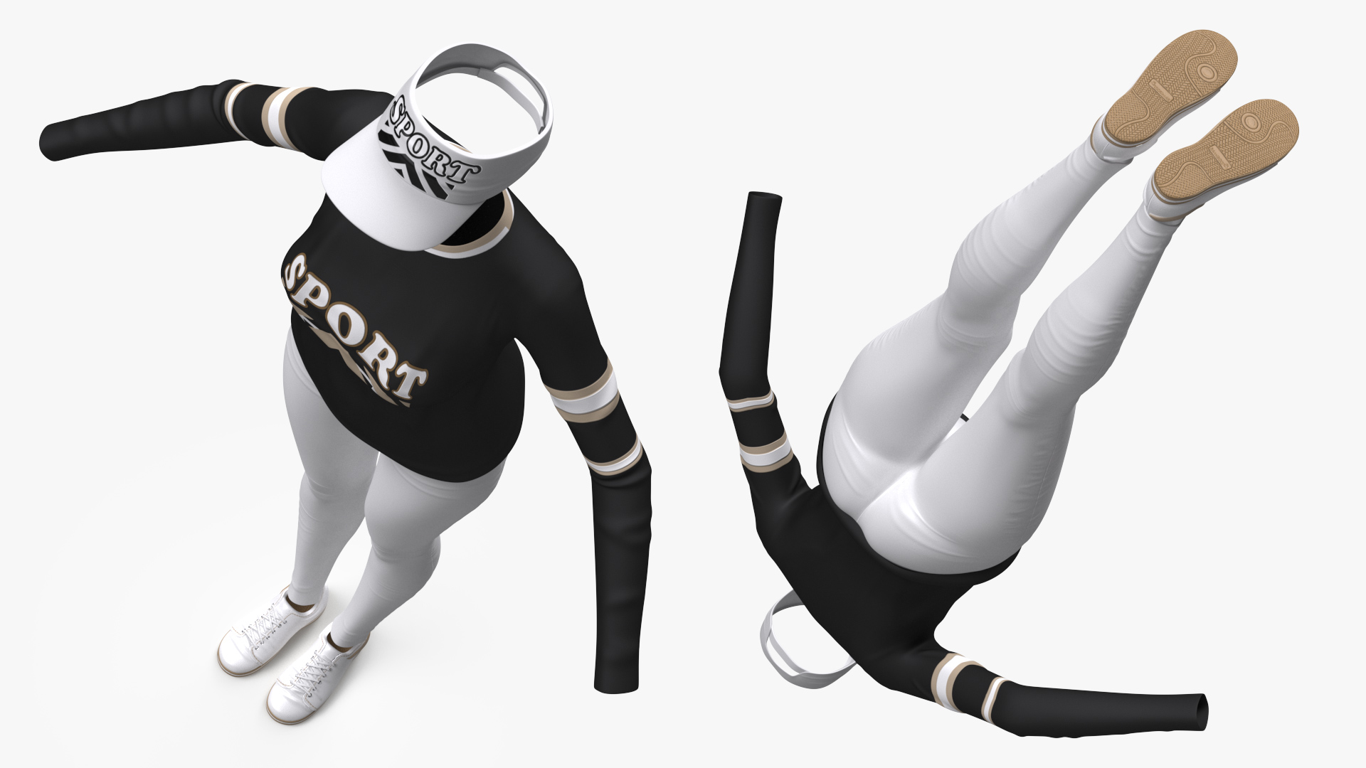 Womens Activewear with Sun Visor 3D