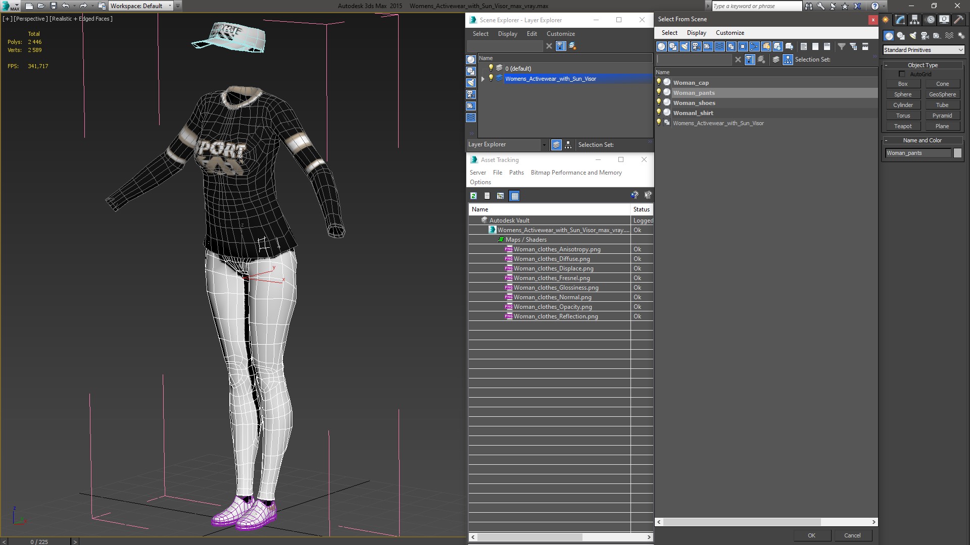Womens Activewear with Sun Visor 3D