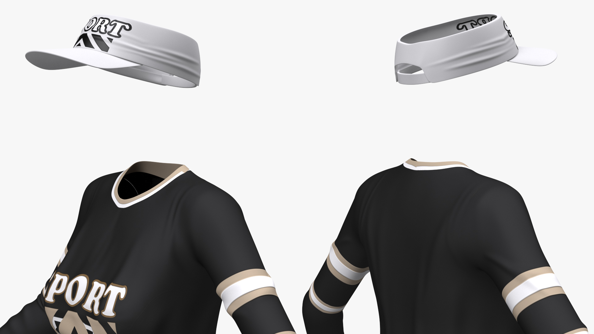 Womens Activewear with Sun Visor 3D