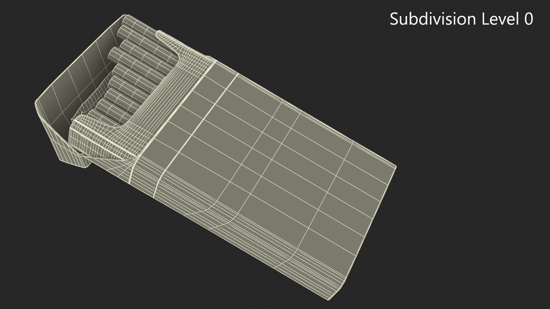 Open Pack of Cigarettes Super Slim Gold 3D model