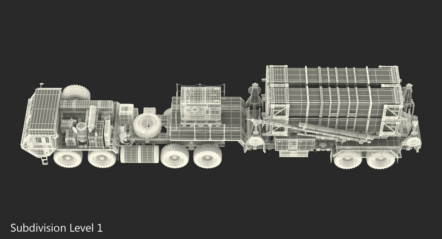 MIM 104 Patriot Surface to Air Missile SAM Sand Rigged 3D model