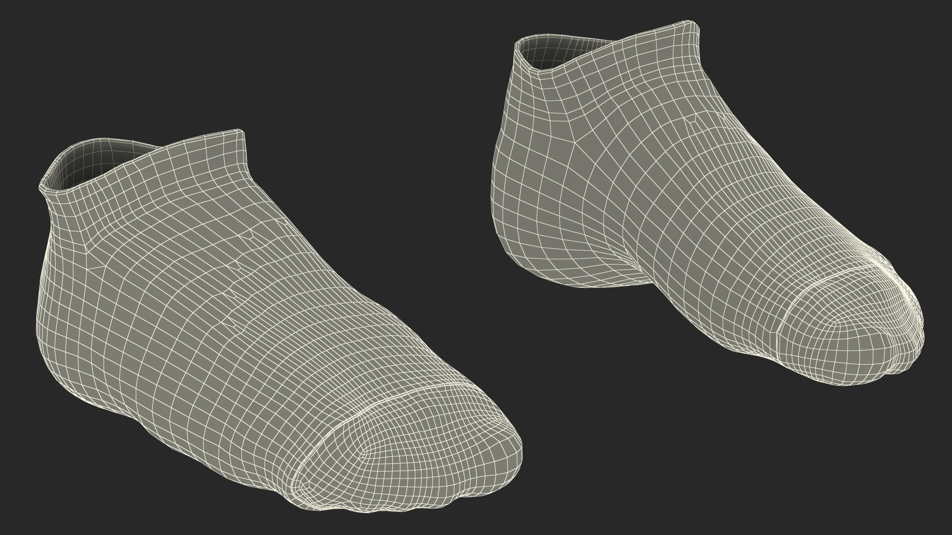 3D Socks Grey on The Foot Standing