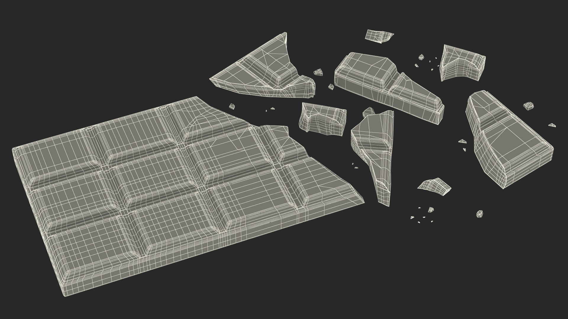 3D Milk Chocolate Crushed Bar